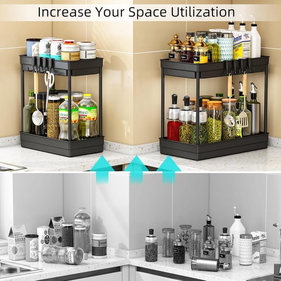 Kitstorack Metall Spülschrank Organizer, 2 Stück Unter Waschbecken