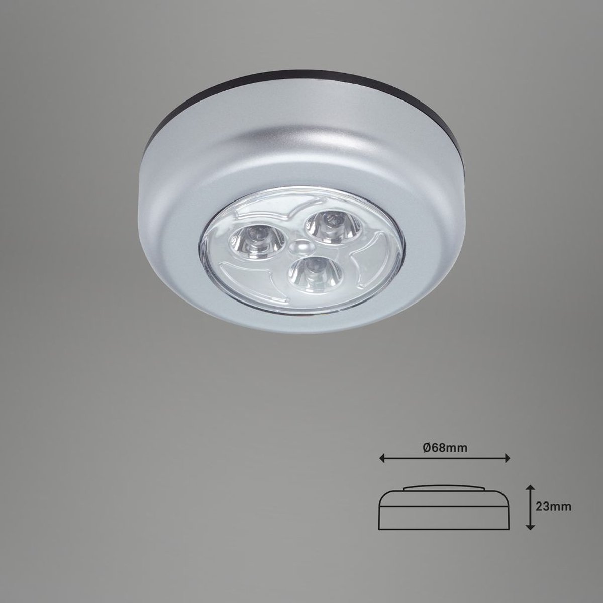 B.K.Licht Briloner - set van 5 kastverlichting - onderbouwlampen - op batterijen - zelfklevend - nachtlampje - kastlampen - ø6.8cm