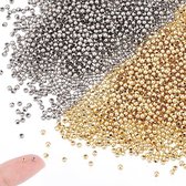 2000 stuks 2mm ronde roestvrijstalen spacer kralen in goud en zilver - DIY sieraden maken beads