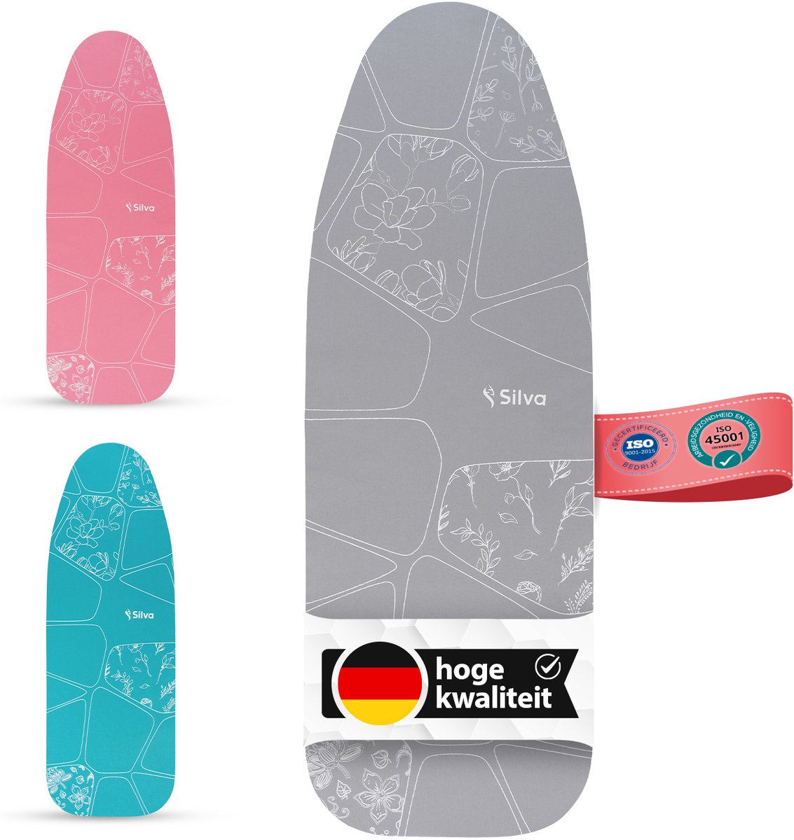 Goedkoopste Silva Strijkplankhoes M - 100 Katoen Molton 5mm - Grijs - Strijkplankovertrek - 40 x 120cm