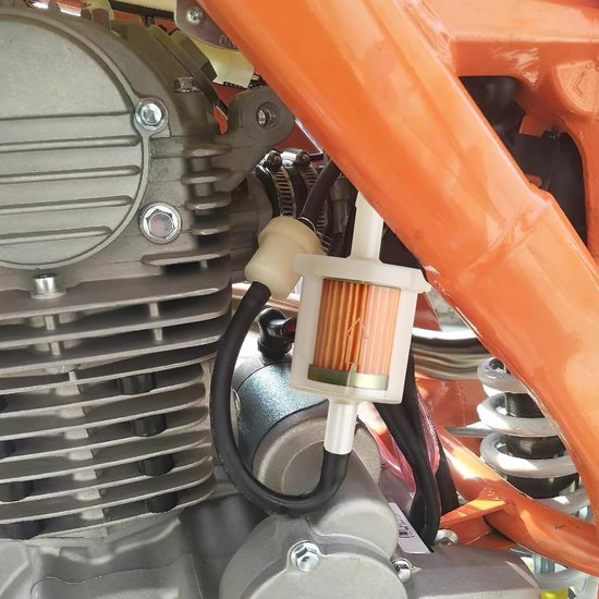 Brandstoffilter, benzinefilter, 8 mm, universele benzine-vloeistoffilter, herbruikbaar brandstoffilter met hoge dichtheid, voor motorfiets, grasmaaier, scooter, bromfiets, 2 stuks van Merkloos	 — afbeelding 4
