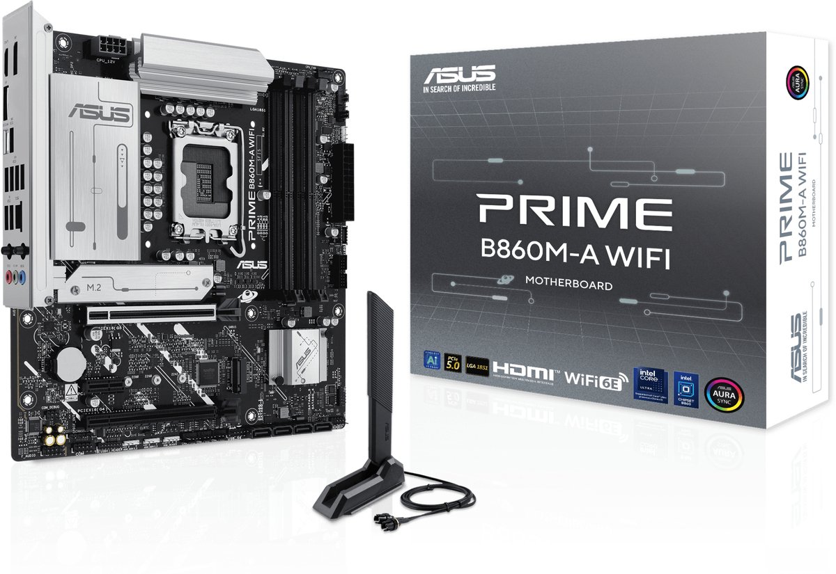 ASUS PRIME B860M-A WIFI - Moederbord - Micro-ATX - Intel B860 - LGA 1851