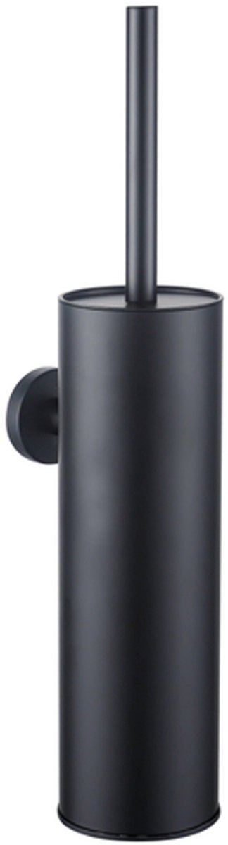 Fortifura Calvi toiletborstelhouder - gesloten model - wand - rond - mat zwart