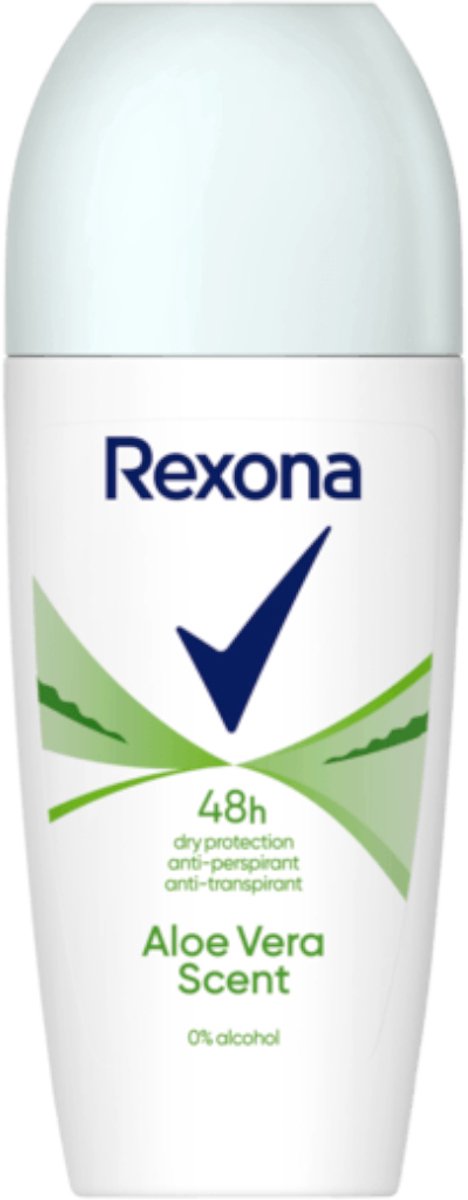 Rexona - Deodorant Roller - Aloe Vera - 0% Alcohol - Anti-Transpirant & Perspirant - 50ml
