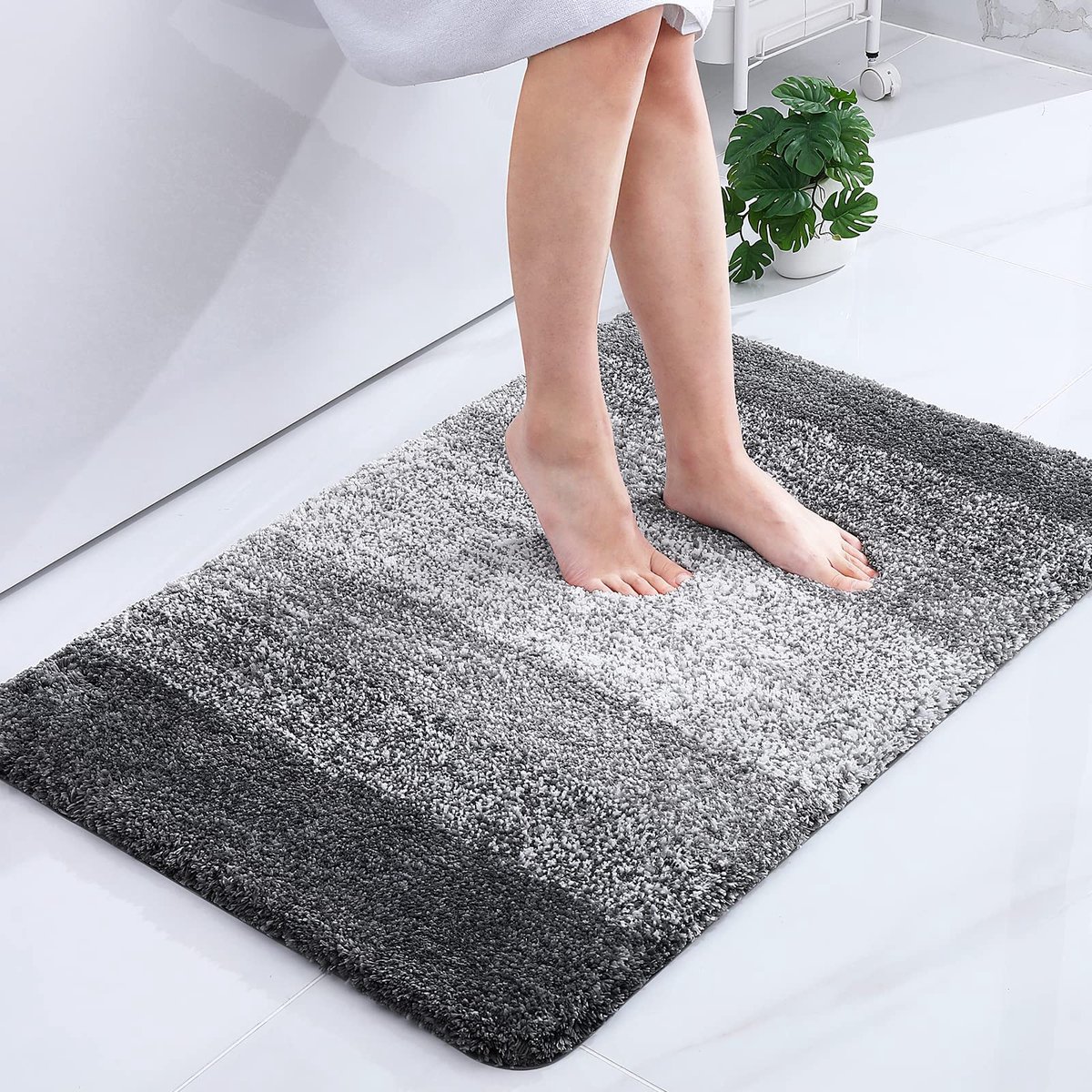 Ibenzoa® Hoogwaardige Microvezel Badmat – 60 x 90 cm, Antislip, Absorberend, Zachte Textuur