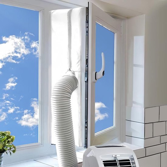 Airco Raamafdichtingskit - 400 cm - Met Rits & Zelfklevende Tape - Luchtdicht & Waterdicht - Voor Mobiele Airco & Droger
