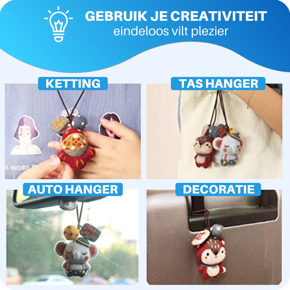 JT Products Naaldvilten Viltwol 25 Kleuren 125 Gram Wol - 5 Gram Per Kleur Wolvilt - Needle Felting Pakket - Knutselen Voor Beginners & Gevorderde - Naald Vilt Wol Cadeautje - Giftset Vilten Cadeau - Naald Vilt Kado - Knutsel Naaldvilt Cadeautjes — afbeelding 4