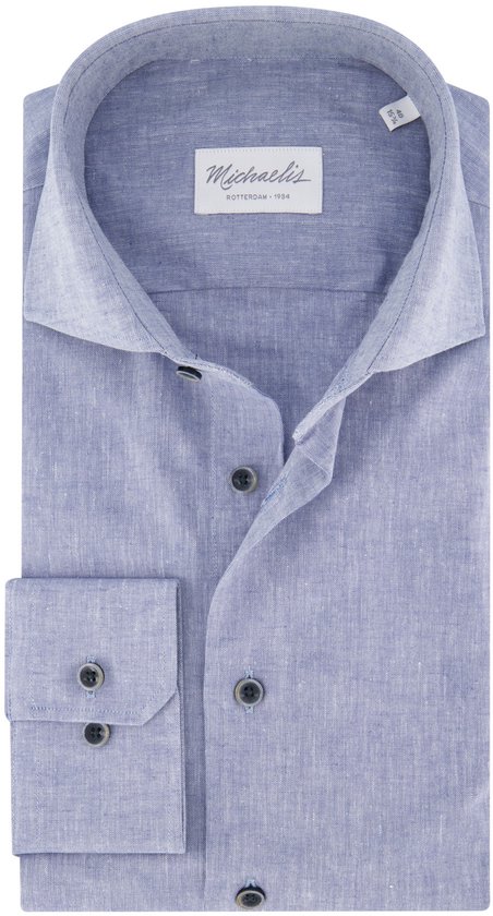 Chemise homme Michaelis slim fit - popeline - bleu - Repassage facile - Col : 40