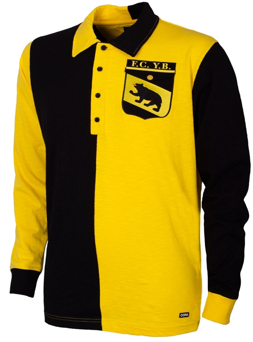 COPA - BSC Young Boys 1900 Retro Voetbalshirt - Heren - Zwart - Geel - M