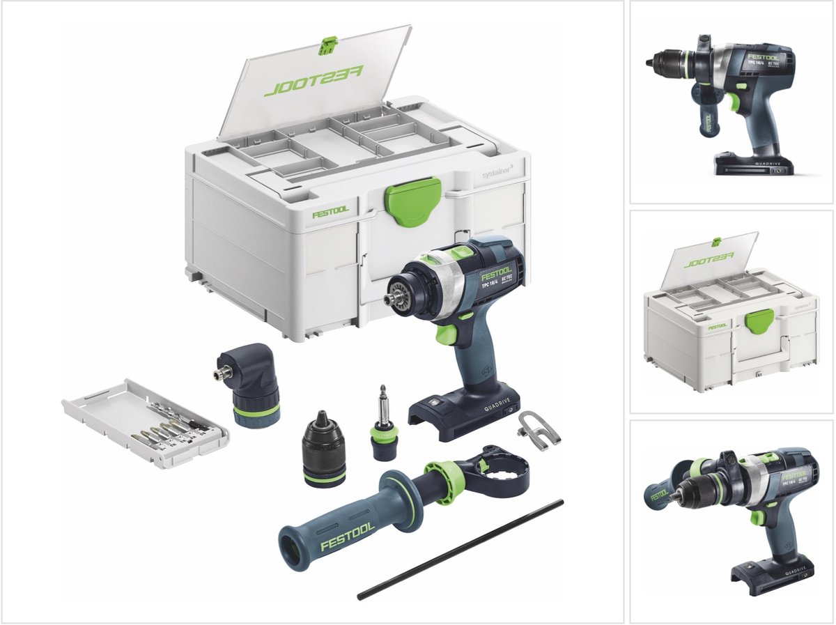 Festool TPC 18/4 I-Basic-Set QUADRIVE Accu klop-/schroefboormachine 18V Basic Body in Systainer - 577625 – foto 6