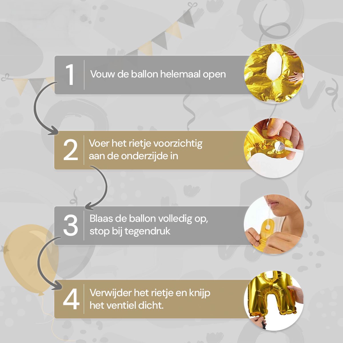 LUQ - Cijfer Ballonnen - Cijfer Ballon 5 Jaar Creme XL Groot - Helium Verjaardag Versiering Feestversiering Folieballon — afbeelding 3