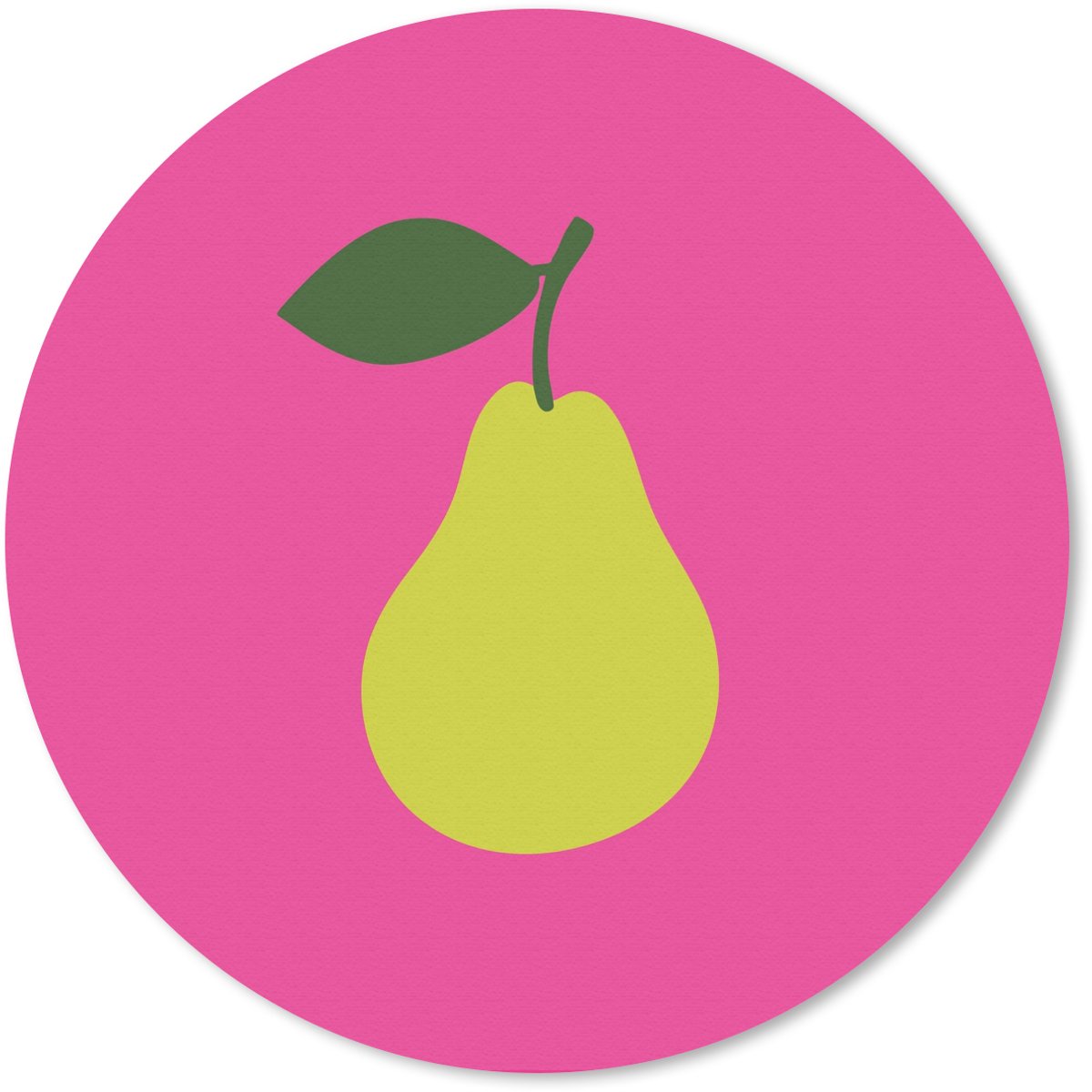 Muismat rond 30x30 cm - Mousepad Illustratie - Fruit - Peer - Groen - Ronde muismatten