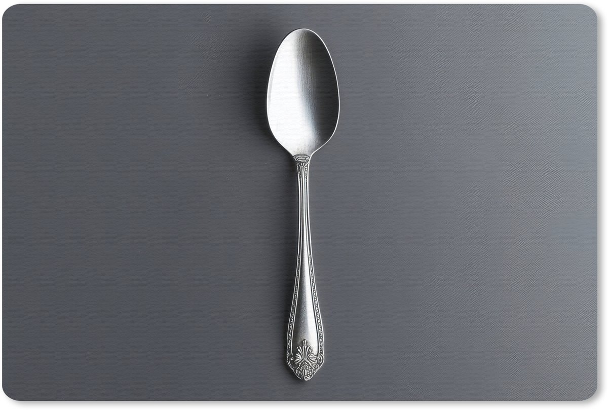 Muismat 27x18 cm - Mousepad Zilver - Metaal - Lepel - Muismatten