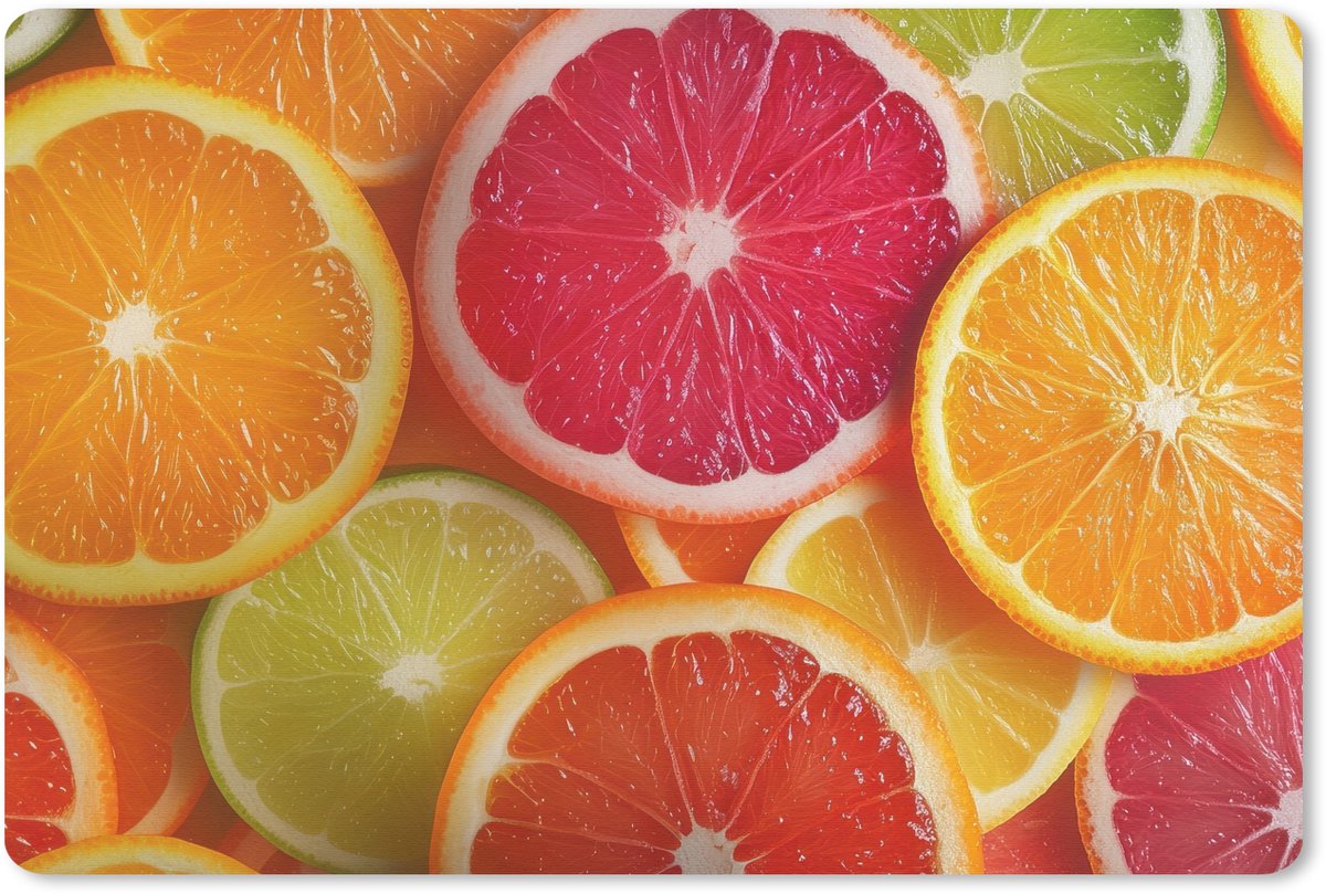Muismat 27x18 cm - Mousepad Fruit - Kleurrijk - Close up - Muismatten
