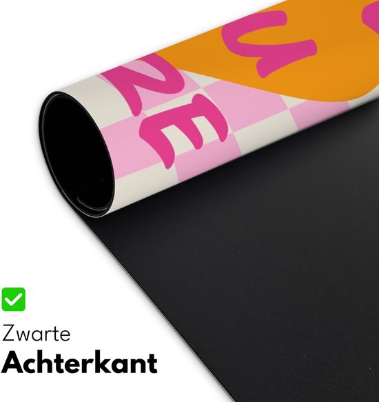 Sous-main 120x60 cm - Tapis de souris Valentine - Love - Rose - Oranje - Tapis de bureau - Tapis de souris XXL - Sous-main - Grands Tapis de souris - Organiseur de bureau - Sous-main