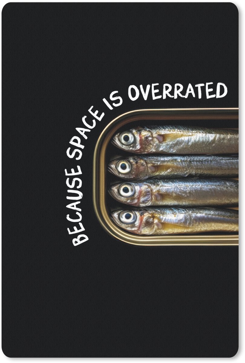 Muismat 18x27 cm - Mousepad Sardines - Tekst - Vis - Blik - Muismatten