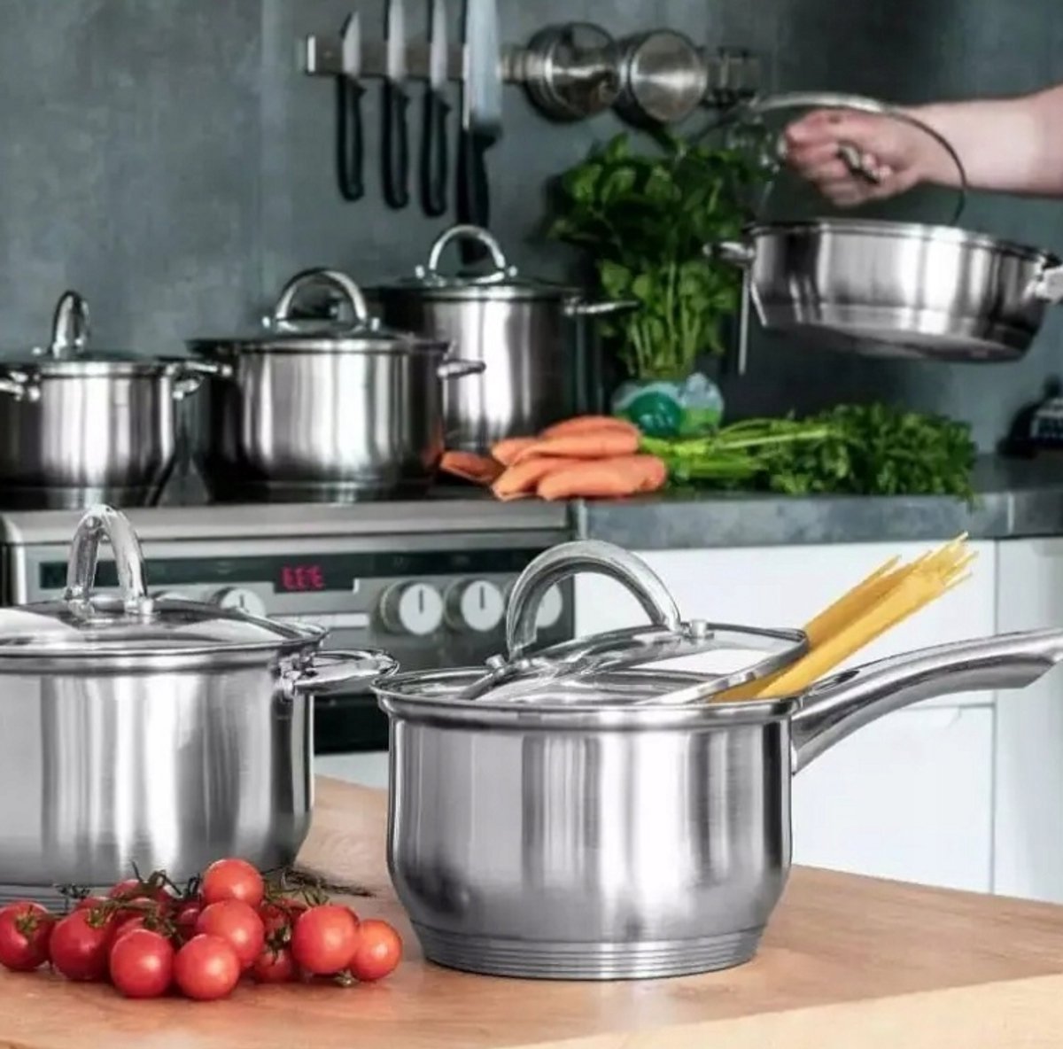 Pannenset 12-delig RVS Messi Verona | Luxe pannenset - Kookwinkel Kitchen&More