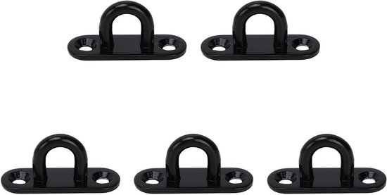 WUISOLQP 20 stuks oogplaten roestvrij staal, M5 roestvrij stalen dekplaat, plafondhaken, metalen bevestigingshaken bootaccessoires