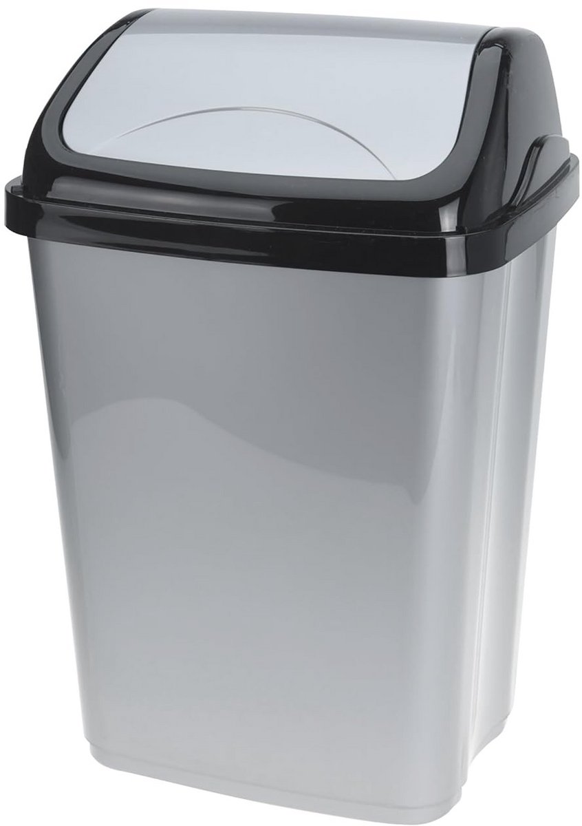 Vuilnisemmer grijs met kanteldeksel - 16 liter afvalcontainer