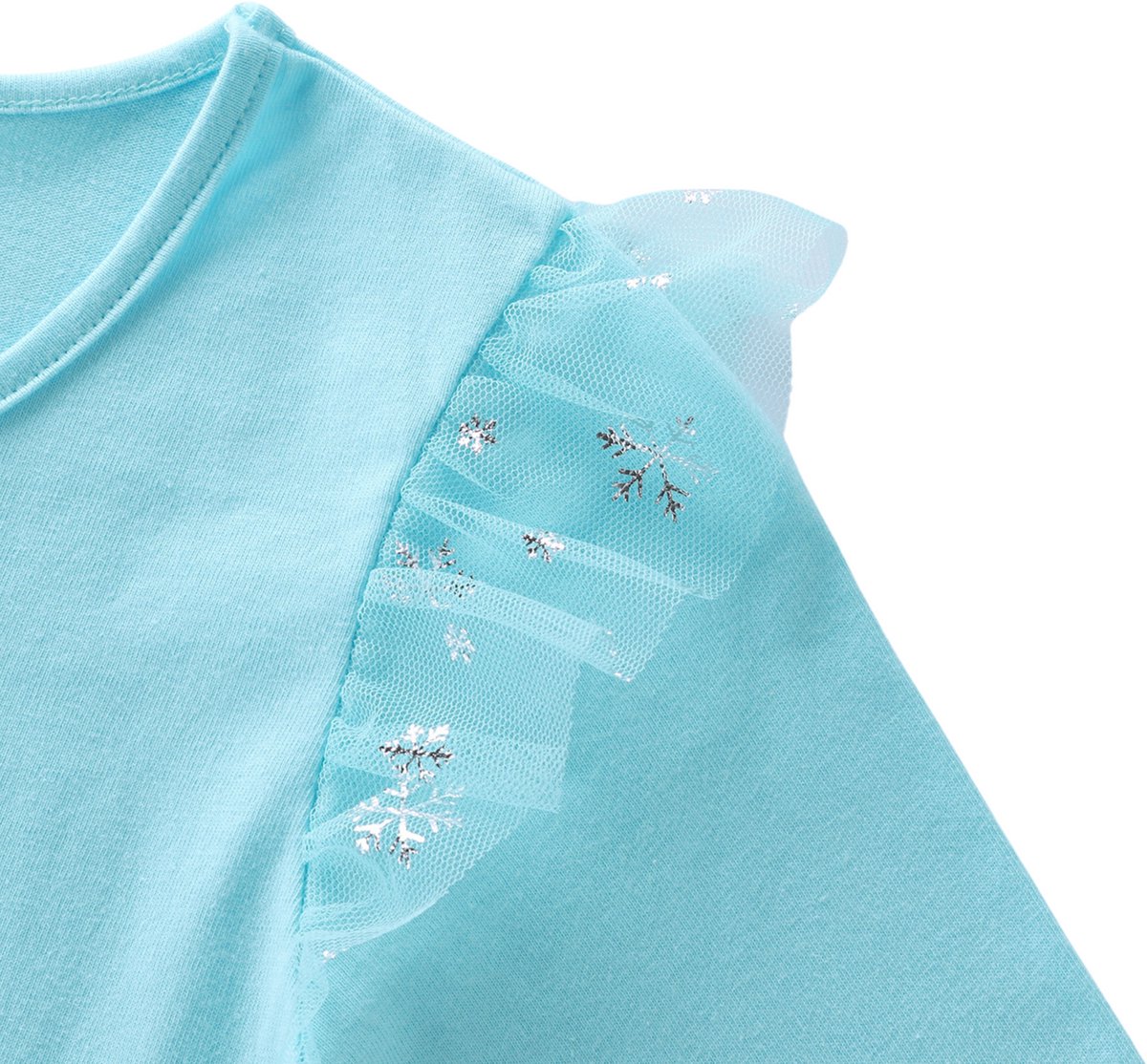 Joya Kids® Blauwe Verkleedjurk Meisjes | Lichtblauw Jurkje met Lange Mouwen & Tule Rok | Comfortabele Prinsessenjurk voor Kinderen | T-shirt Stof | Prinsessenjurk meisje | | — afbeelding 9