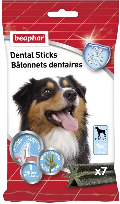 Beaphar bâtonnets dentaires moyen / grand chien - 7 pièces - 182 grammes