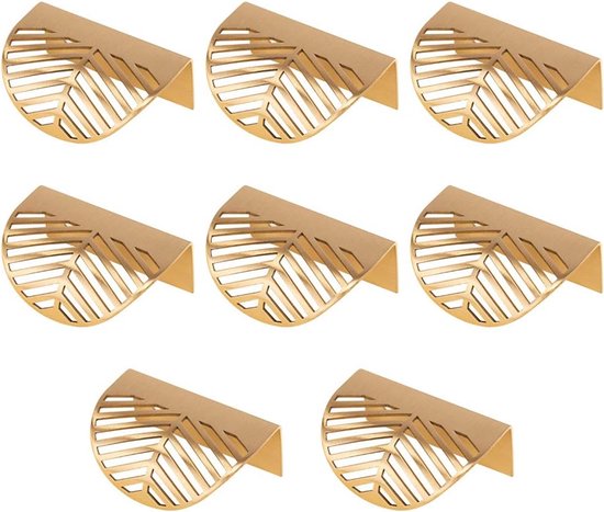 Lot de 8 poignées de porte coulissantes en alliage de zinc pour tiroirs de cuisine et de chambre à coucher. Doré.