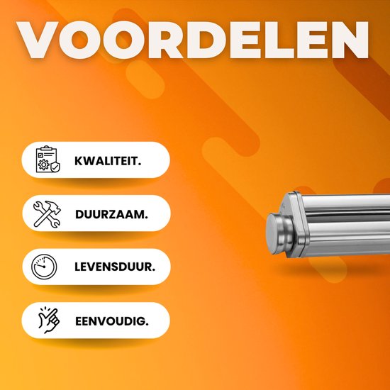 Pastamachines Set - Pastamaker - 3-Delig RVS - Met Reinigingsborstel - Voor Spaghetti van Merkloos — afbeelding 2