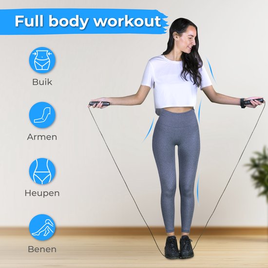 Nuvance Professioneel Sport Springtouw - Verstelbaar - Speedrope - Jump Rope - voor Volwassenen en Kinderen - Zwart