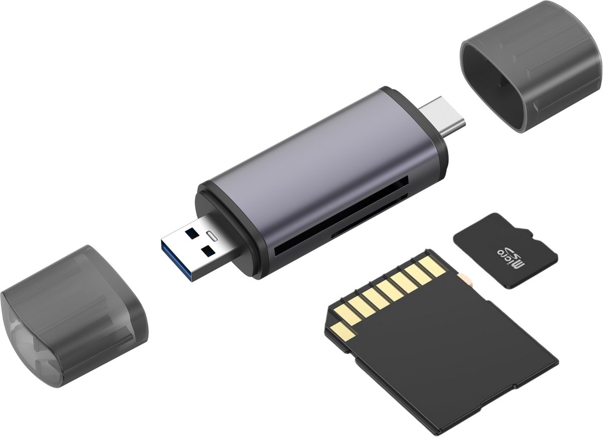 SD/Micro SD-kaartlezeradapter met USB-C/USB OTG