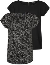 Lot de 2 t-shirts DENIMFY pour femme, col rond, Zwart, Adultes