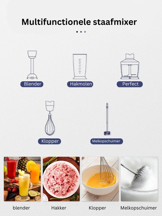 CRLYN® Staafmixer Set - Hakmolen - Groentesnijder - Soepmaker van CRLYN — afbeelding 4