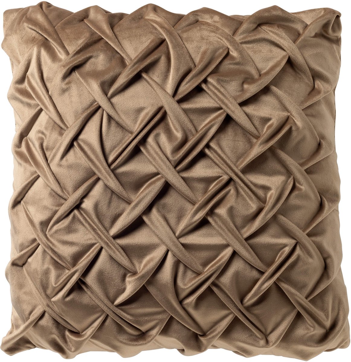 Dutch Decor MIRA - sierkussen 45x45 cm - 3D-vlechtpatroon - Irish Cream - beige - Inclusief binnenkussen - Luxe kussens voor woonkamer & bank