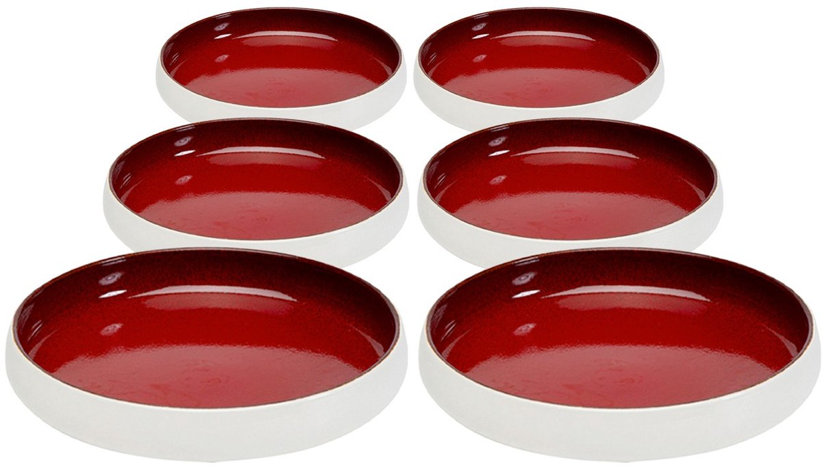 Soepborden Colorino rood Ø21cm (4/set) Kare Design