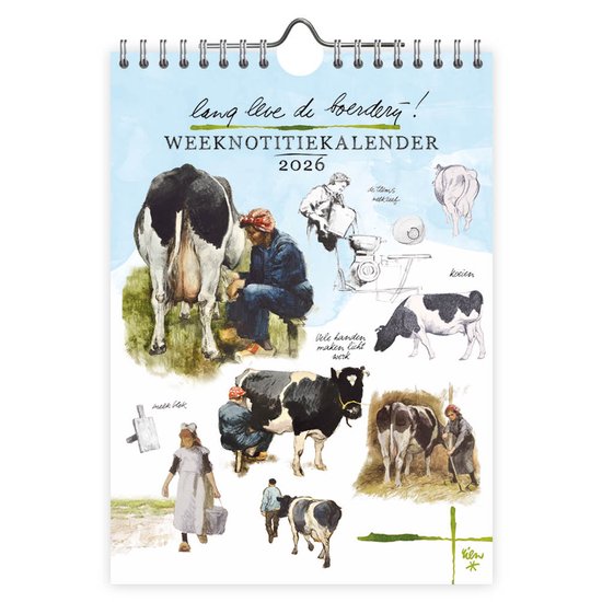 Rien Poortvliet weeknotitiekalender 2026 Lang leve de Boerderij
