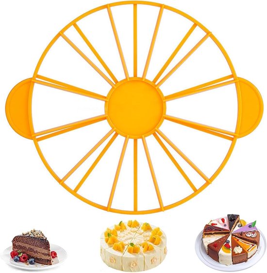 Taartverdeler rond verstelbaar - taartsnijder en taartbodemsnijder voor 10/12 delen, kunststof voor het snijden van gelijke taartstukken, keuken cake gadget