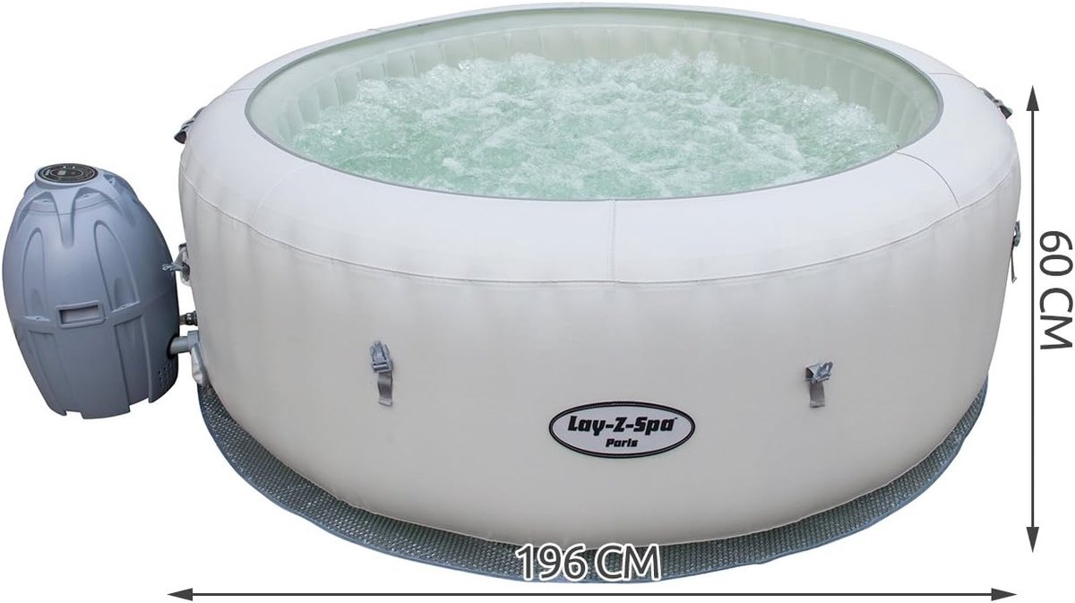 Opblaasbare Whirlpool voor 6 Personen - 196 x 196 x 66 cm - afbeelding 2