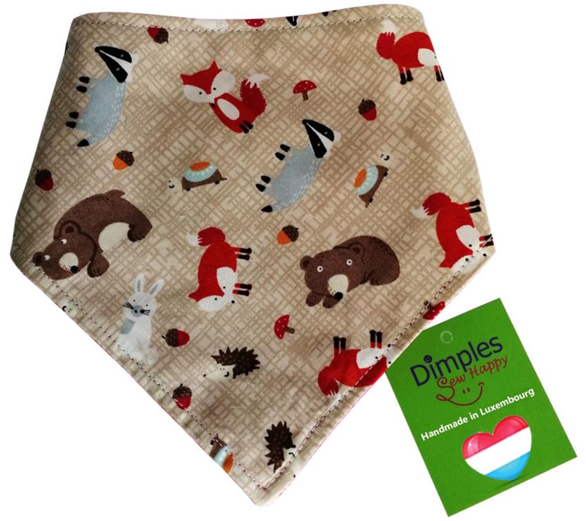 Bosdieren beer egel vos ontwerp hondenhalsdoek - DIMPLES 25cm XXXS hondensjaal hondenbandana met comfortabele drukknopen