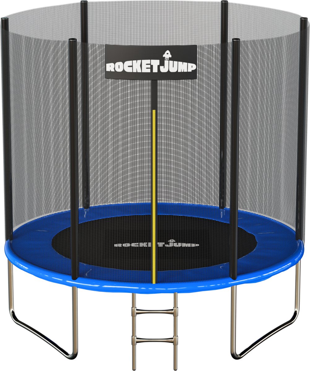 RocketJump XT24 Trampoline - Inclusief ladder en veiligheidsnet - Trampoline 244 cm - Blauw