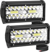 NAIZY 2 stuks LED werklampen 120W LED koplampen 12V extra verlichting IP67 waterdichte achteruitrijlichten, voor SUV UTV ATV