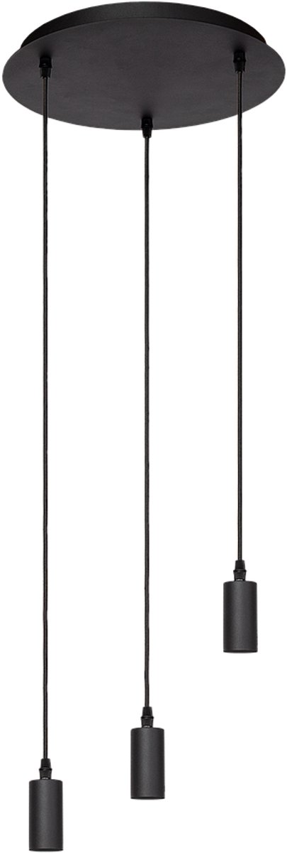 Atmooz Sapa 3 Hanglamp – Ø34 cm – Zwart – E27 – Minimalistisch Design met 3 Pendels