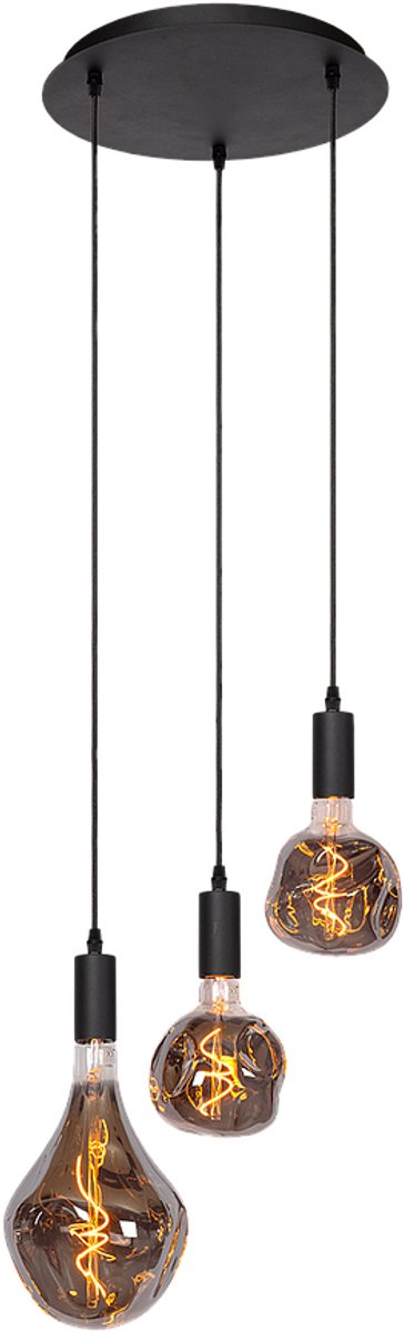 Atmooz Sapa 3 Hanglamp – Ø34 cm – Zwart – Incl. Neo & Evo Lichtbronnen – E27 – Modern & Organisch Design