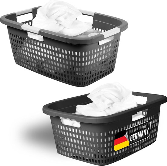 Novaliv 3-delige Wasmand Met 4 Handgrepen 40L Antrac Wasboxset Wasemmer Wascontainer Voor Badkamerwas Vuile Was Wasmand Opbergmand Verzamelbox 1100077948