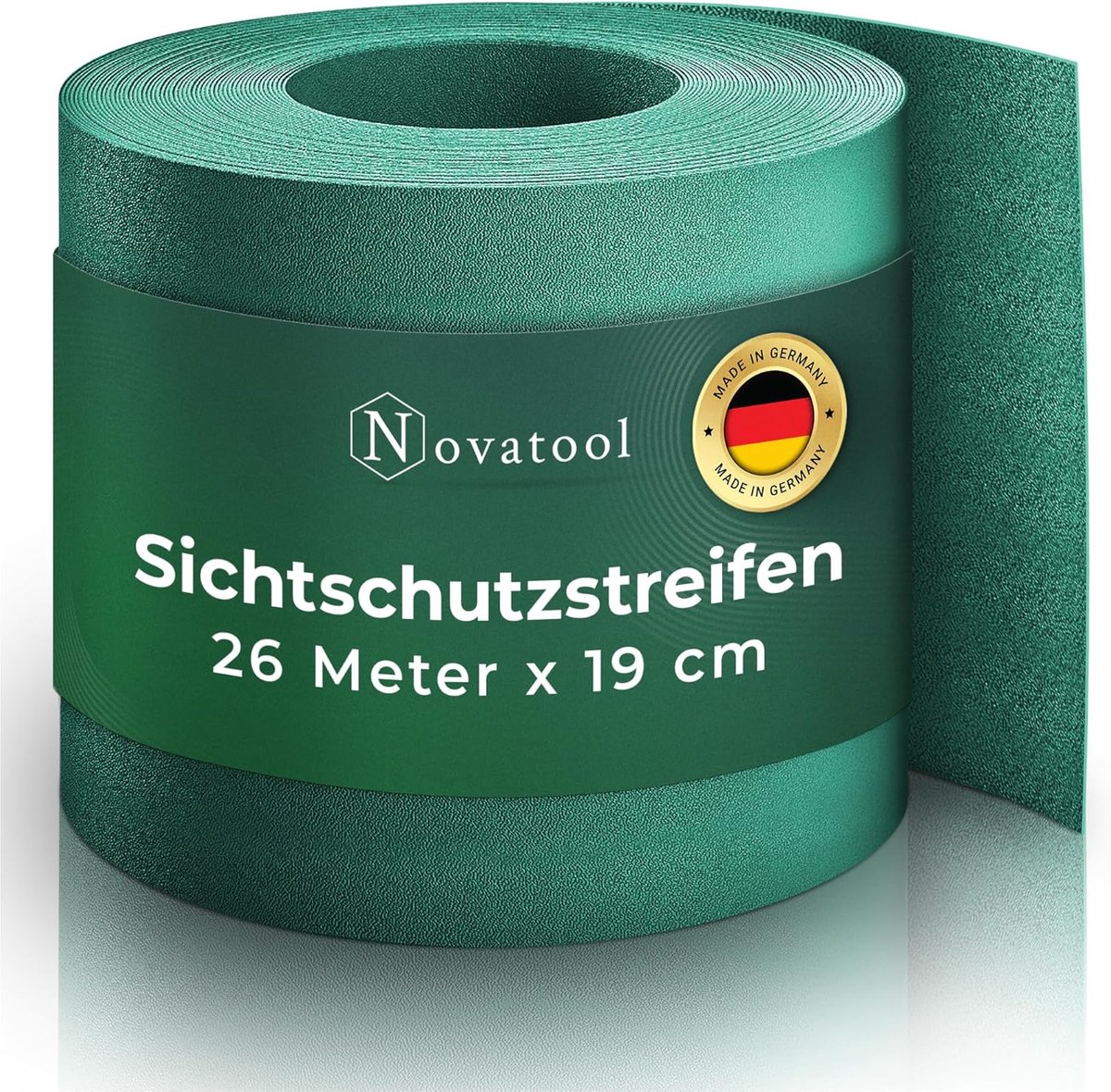 Novatool Premium PP 26m rol privacy strips voor dubbelstaafmat hekwerk groen voor 10 rijen, 1,1 mm extra sterke UV-bestendigheid metalen hek privacy strips hekwerkelementen privacy hekwerk