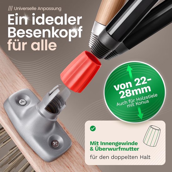 Novaliv Robuuste Draadbezem Moss - Efficiënte Mosverwijdering, Draadborstel, 6-rijige metalen borstelharen, voor bestrating en tuin, Stalen bezem, Moskrabber, Pizzabezem, Pizzasteenborstel van Novaliv — afbeelding 4