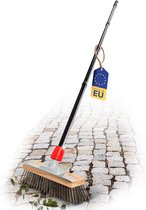 Draadborstel, 30 cm, stalen draad bezem met fitting voor houten handvat, metalen bezem tuinbezem voor het verwijderen van tuinmos, onkruid, hardnekkige vlekken