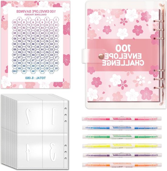100 Enveloppen Challenge en Binder voor Besparingen
