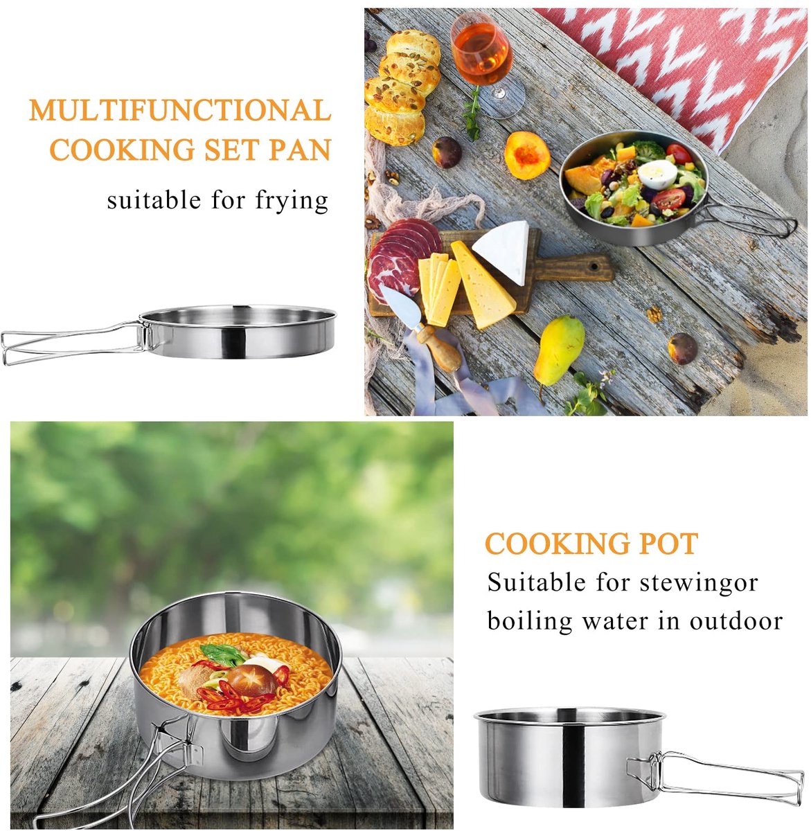 Ibenzoa® Compact en Compleet Camping Kookgerei Set voor Avontuurlijke Outdoor Ervaringen