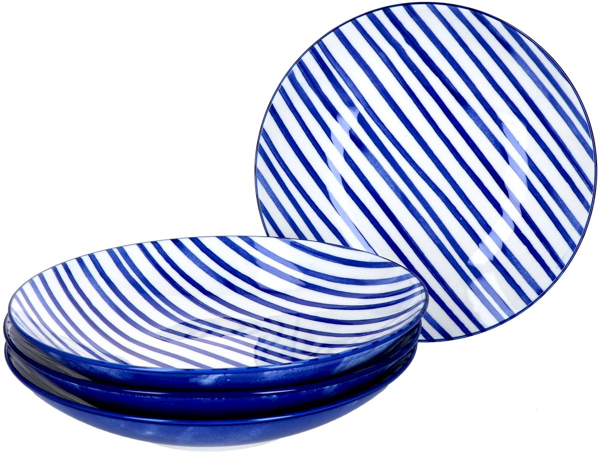 Set van 4 soepborden 21.5cm Stripes Seaside - Ritzenhoff 270235