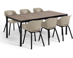 Keter Porto Diningset - Signature Porto Tafel en 6 Noa Tuinstoelen - Ashwood/Zand Keter Porto Diningset - Signature Porto Tafel en 6 Noa Tuinstoelen - Ashwood/Zand