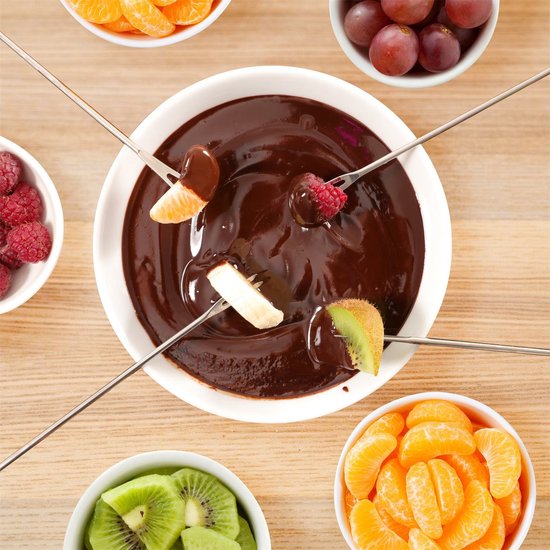 Cook Concept Chocolade of kaas fondue vorken - 6x stuks - metaal/hout - 22 cm - losse extra vorkjes van cook-concept — afbeelding 4
